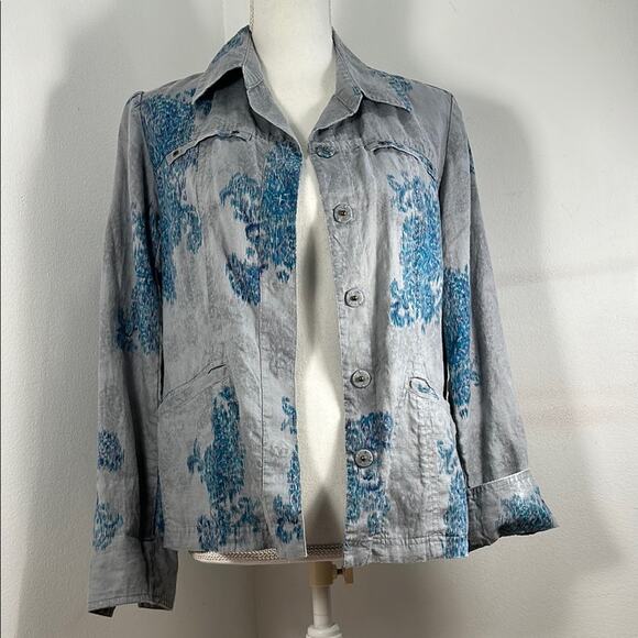 Coldwater Creek Stylish Gray and Blue Women's Jacket - Picture 2 of 11